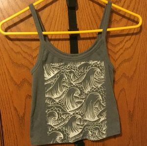 Aéropostale crop top grey white waves pattern